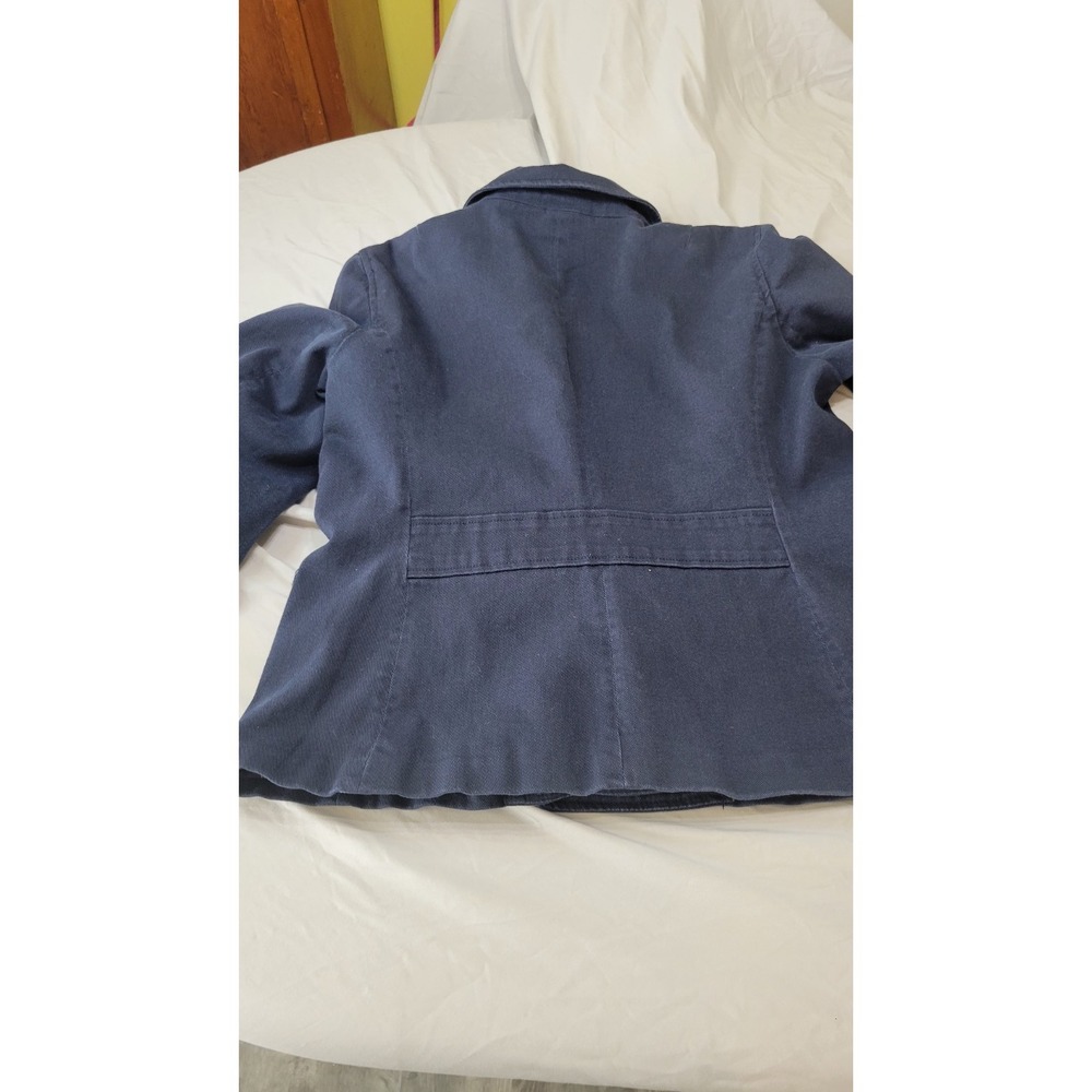 Tommy‎ Hilfiger Jacket Y2K Womens 14 Navy Blue Double Breasted Stretch Peacoat